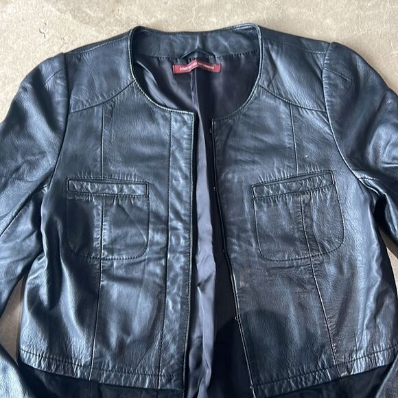 Comptoir Leather Moto Jacket Size 36 C28 - Picture 5 of 10